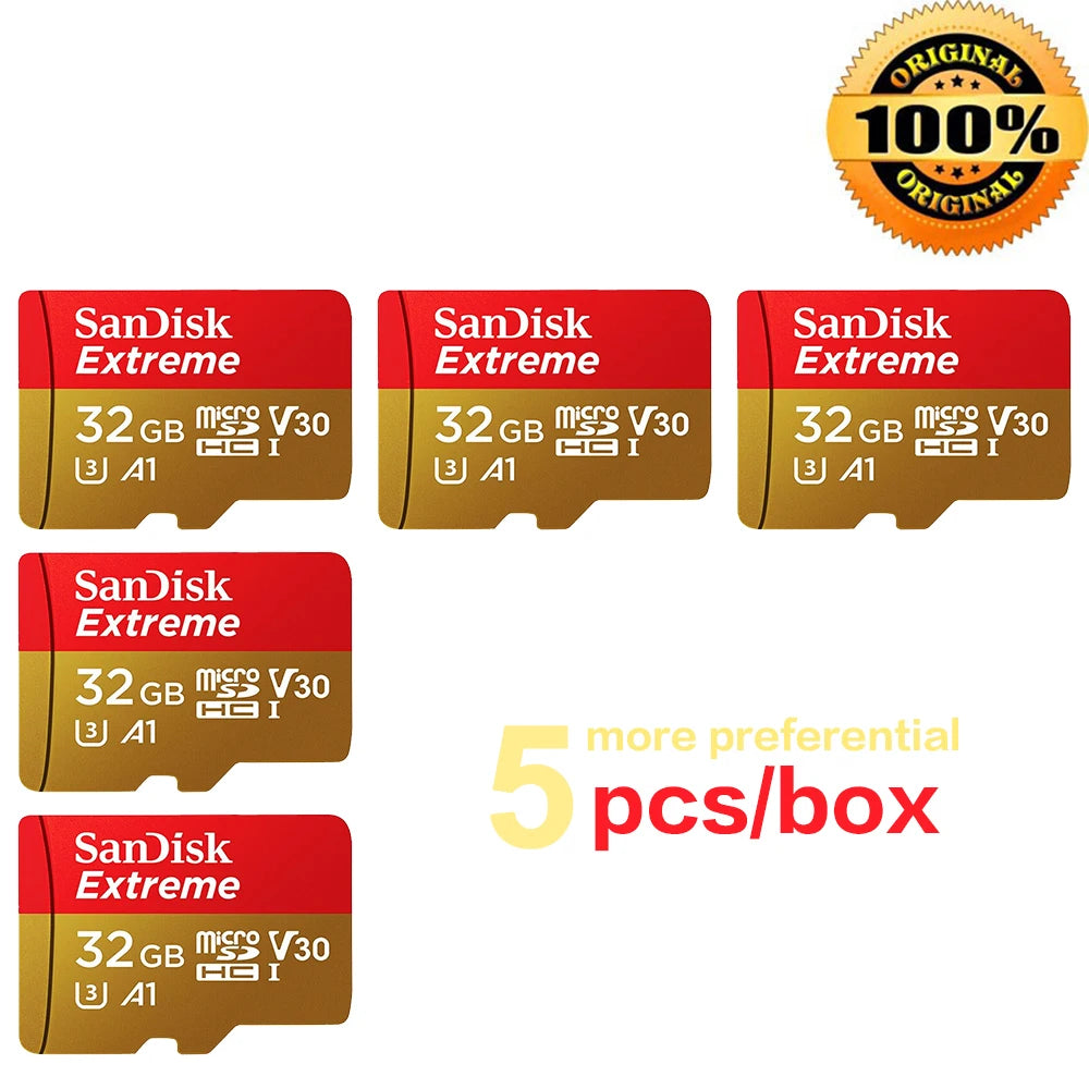 32GB Micro SDXC Memory Card 5 Pack High Speed