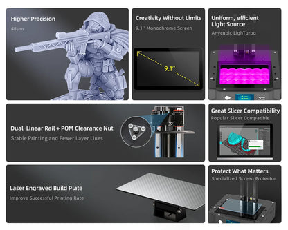 DLP SLA Resin 3D Printer with Wash & Cure Function