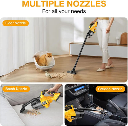 Portable Electric Vacuum Cleaner with 2 Filters for 20V Battery