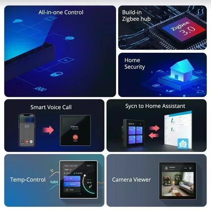 Wall Mounted Smart Home Control Panel Touch Screen White