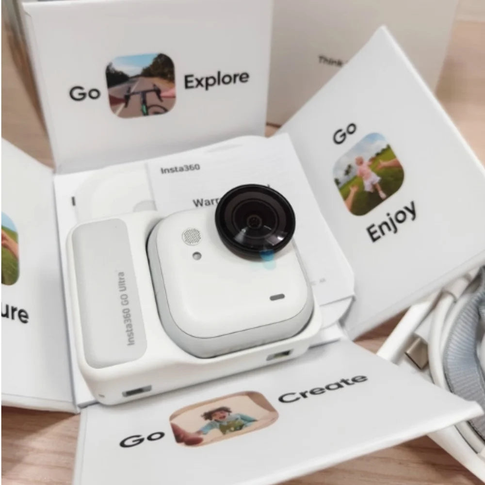 White 4K Pocket Camera for Vlogs and Action Shots
