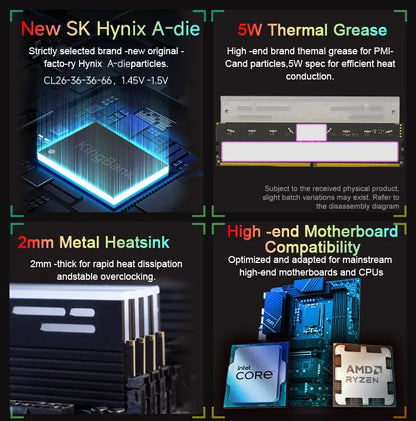 DDR5 32GB 6000MHz RGB Overclocking RAM for High Performance PCs
