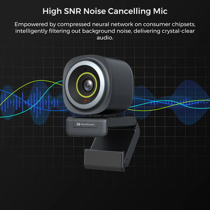 4K HDR Webcam with AI Framing and Noise Cancelling Mic