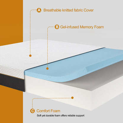 Queen Bed Mattress Memory Foam EuroTop Design