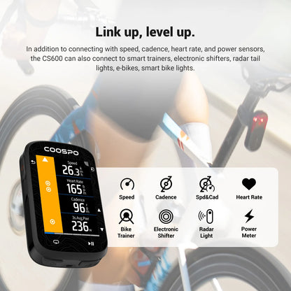 Wireless GPS Cycling Computer with Color Map Navigation