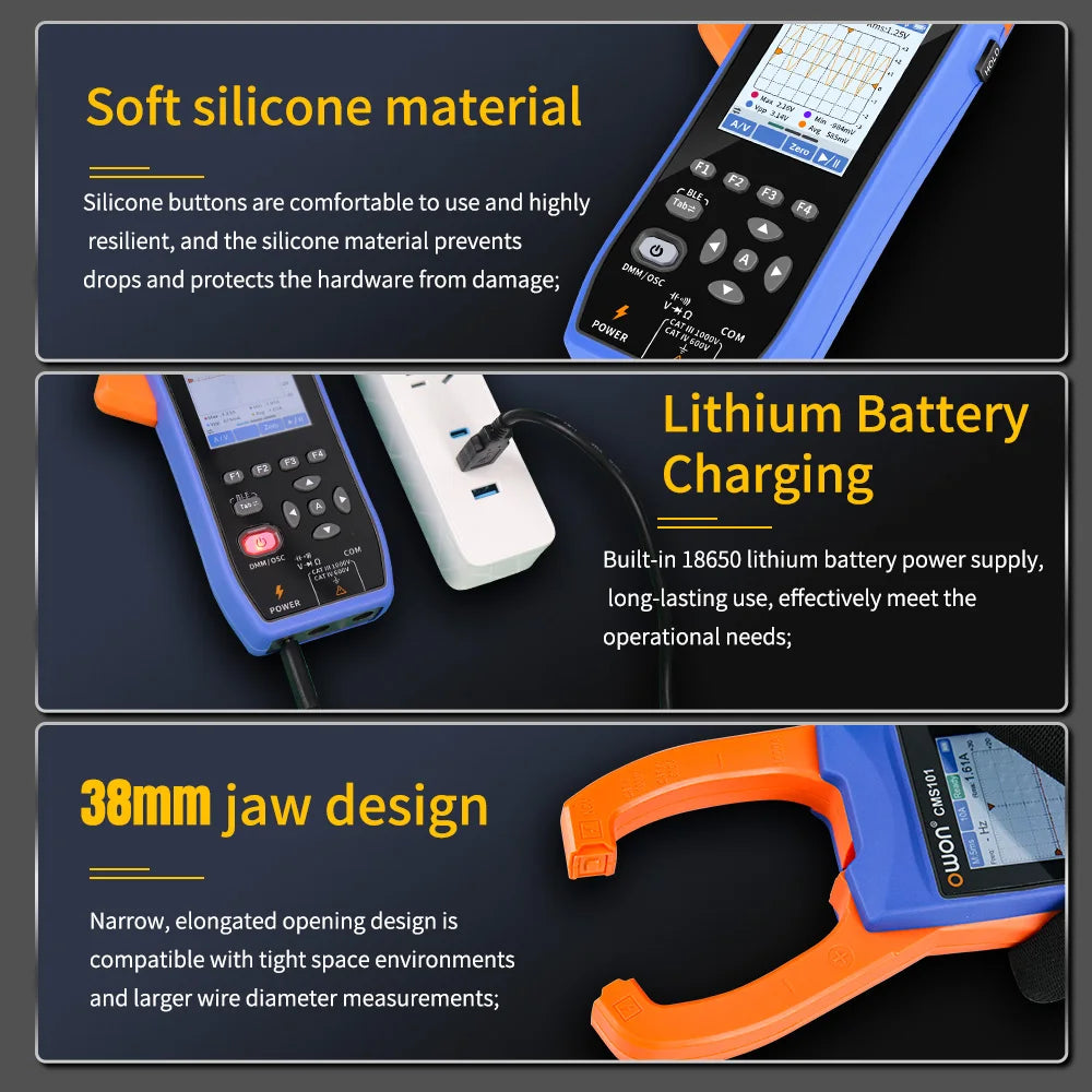 Smart 1000A Clamp Meter with Oscilloscope and Data Logging Function