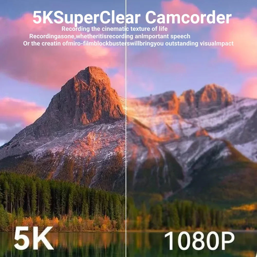 75MP 5K Digital Camera Flip Screen 18X Zoom 64GB