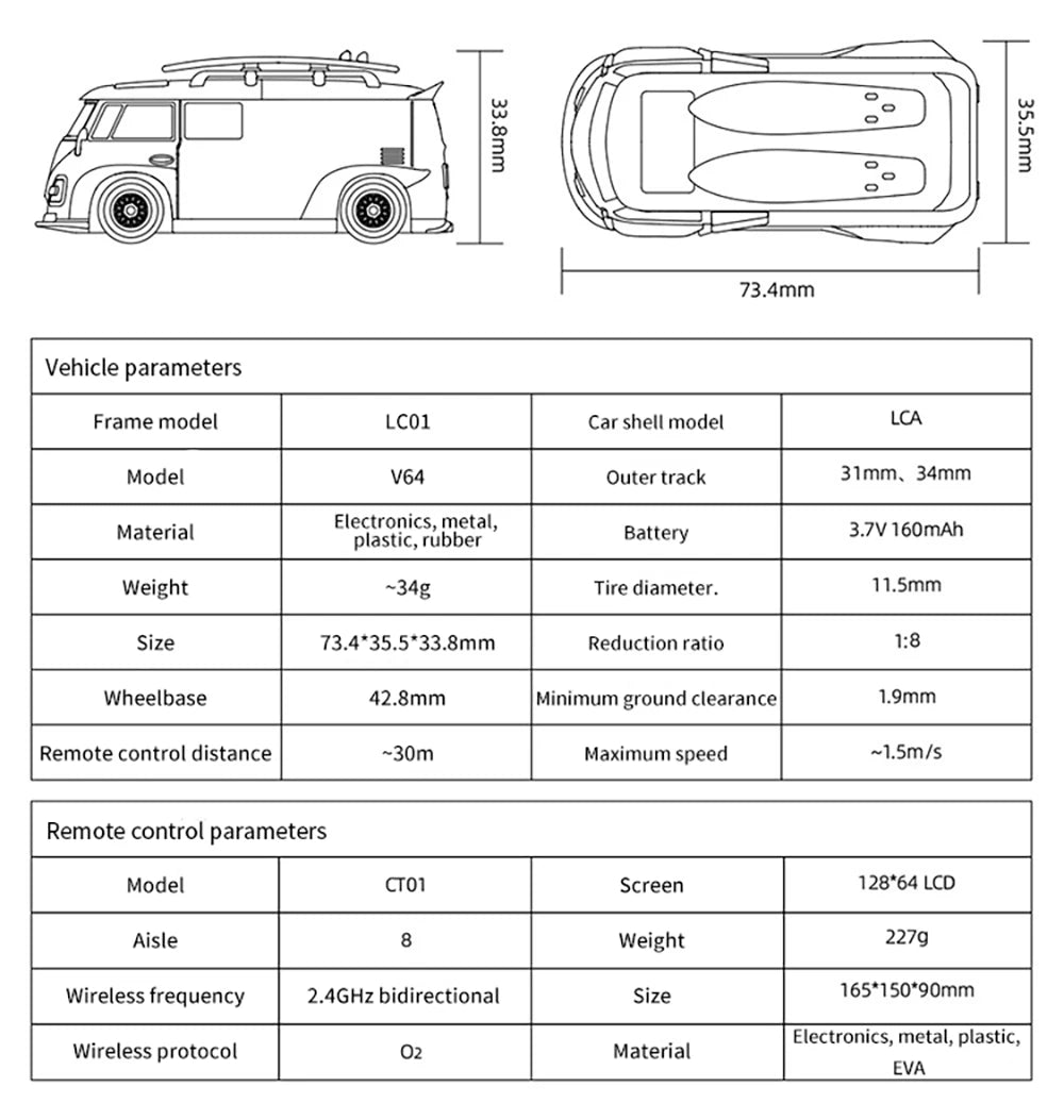 Rechargeable Mini RC Model Bus Vehicle with Remote Gray