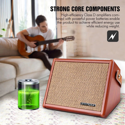 Rechargeable Guitar Amp Speaker with Bass Treble Reverb Control