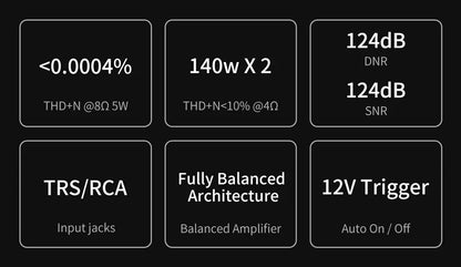 White Desktop Stereo Amplifier Class D High Power
