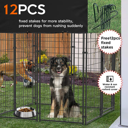 Oversized Outdoor Dog Kennel with Waterproof Cover