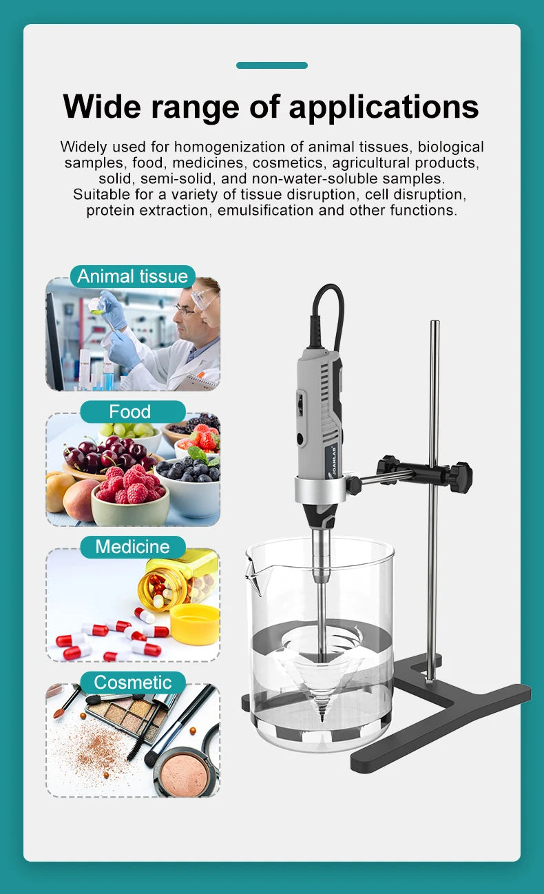 Handheld 6mm Lab Cell Mixer High-Speed Emulsifier