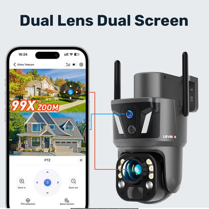 4K WiFi PTZ Security Camera 99X Zoom Outdoor