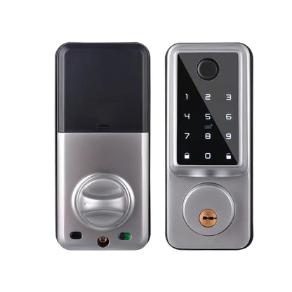 Silver Smart Fingerprint Door Lock with WiFi and Keypad