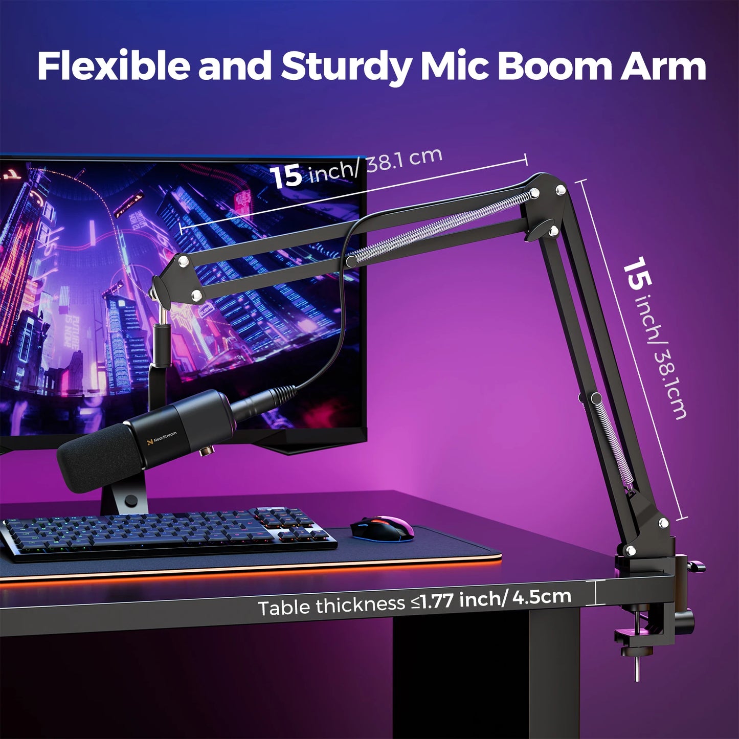 Streaming Podcast Recording Microphone with Boom Arm