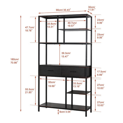 Tall Display Bookshelf Cabinet for Living Room Office