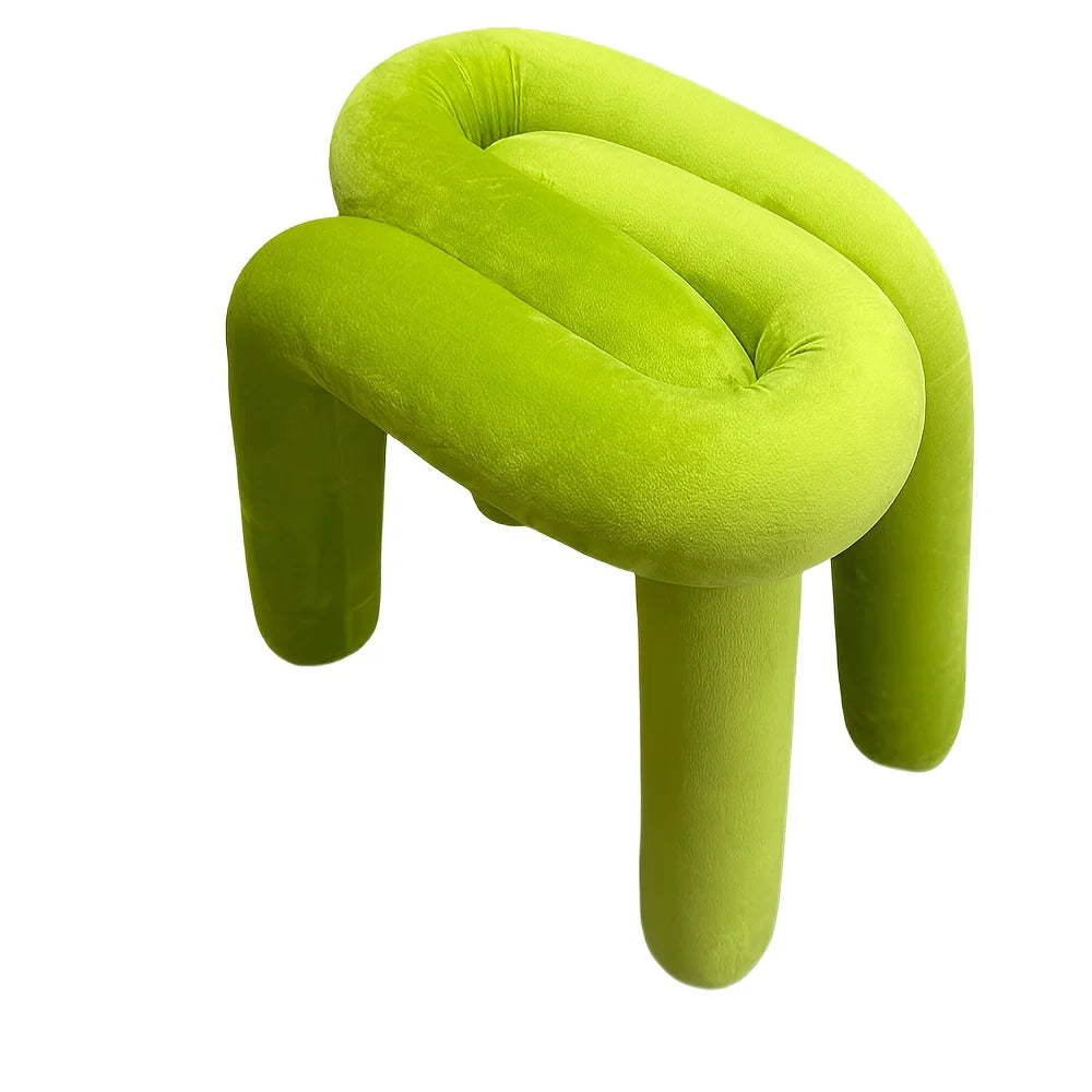 Bright Green Square Metal Vanity Stool Modern Bedroom Chair