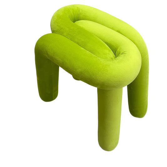 Bright Green Square Metal Vanity Stool Modern Bedroom Chair