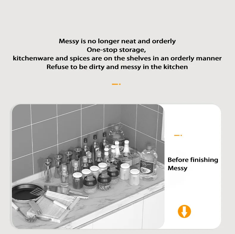 60cm Punch Free Kitchen Storage Shelf with Knife Holder