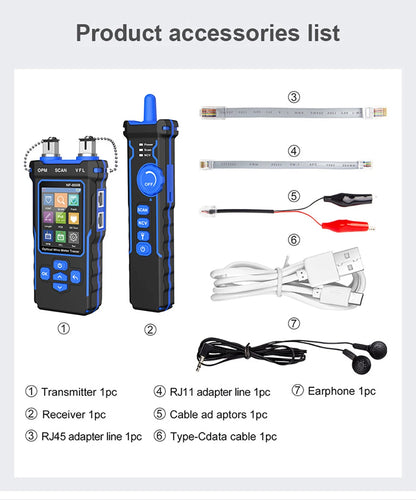 LCD Network Cable Tester with Wiremap PoE and Length Meter