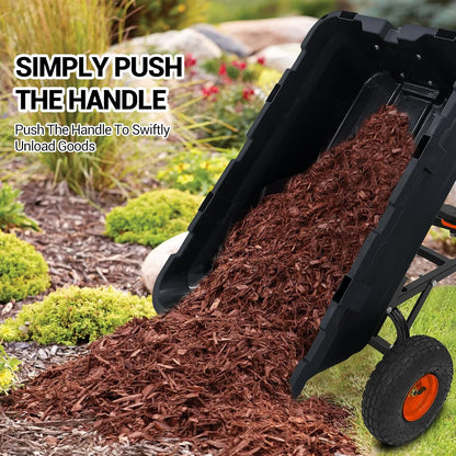 Heavy-Duty 900lb Garden Cart with Rotating Handle