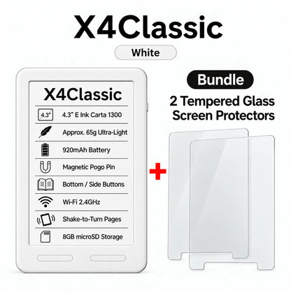 Compact E-Book Reader with High-Resolution E-Ink Display