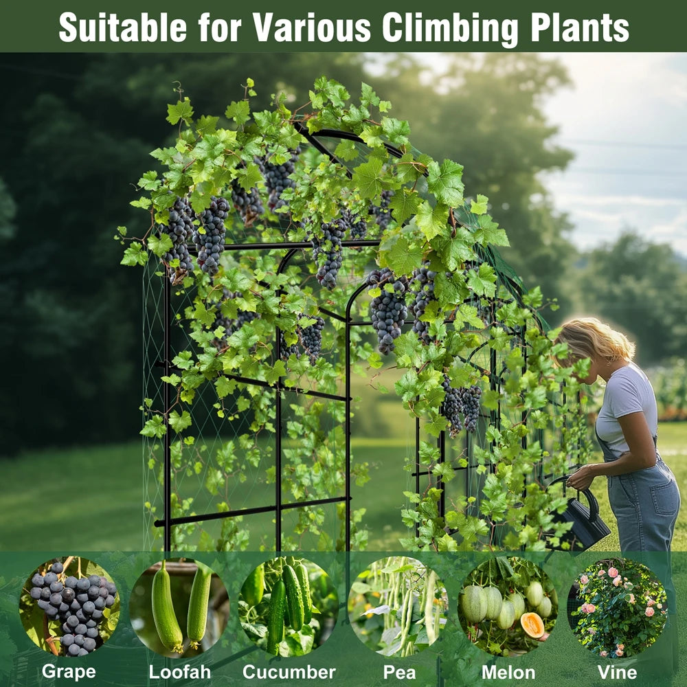 Metal U-Shaped Plant Trellis Garden Climbing Support Frame
