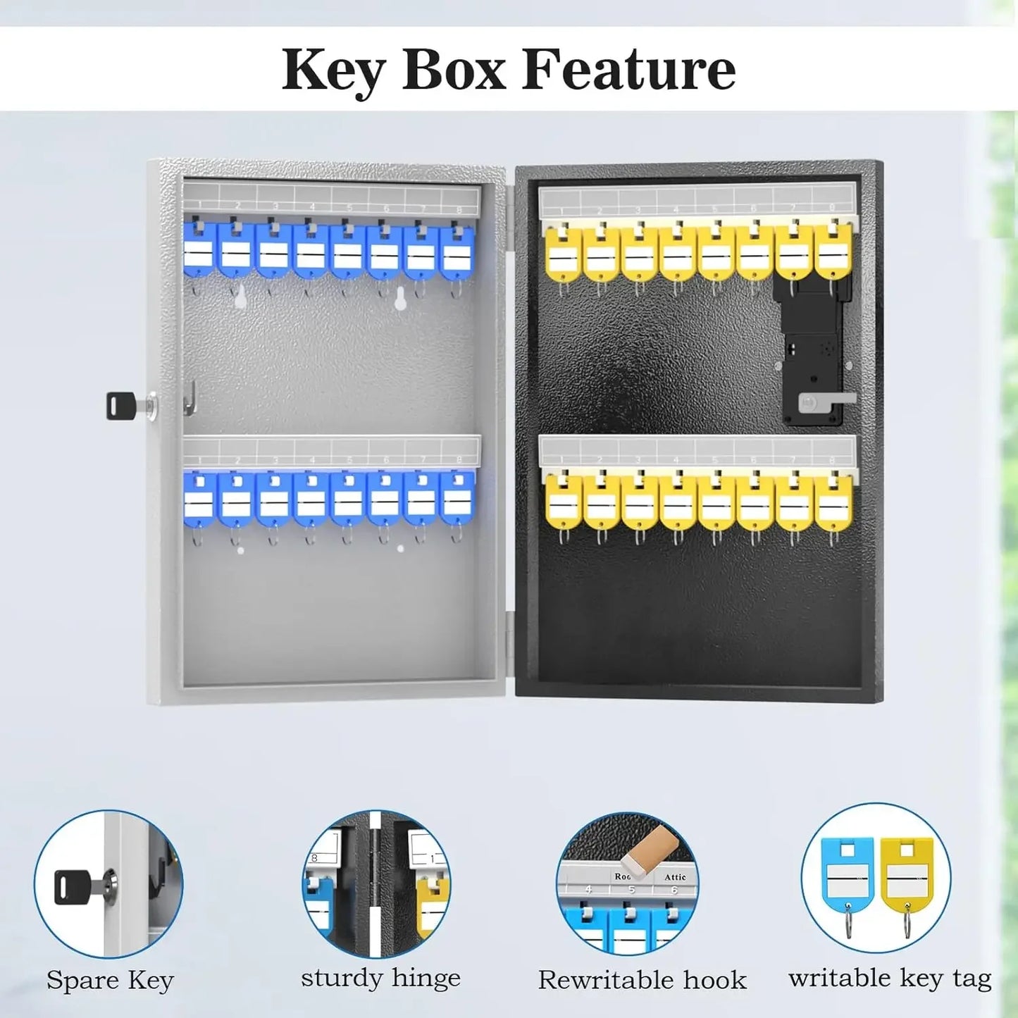 32-Key Digital Key Storage Safe Blue