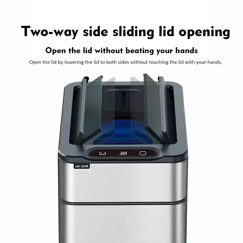 White 15L Smart Sensor Trash Can Automatic Bagging Waste Bin