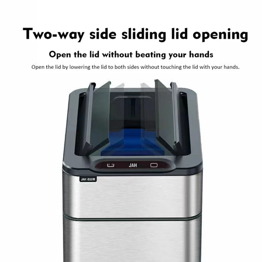 White 15L Smart Sensor Trash Can Automatic Bagging Waste Bin