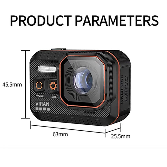 Portable Sports Camera with Screen and 64GB Storage