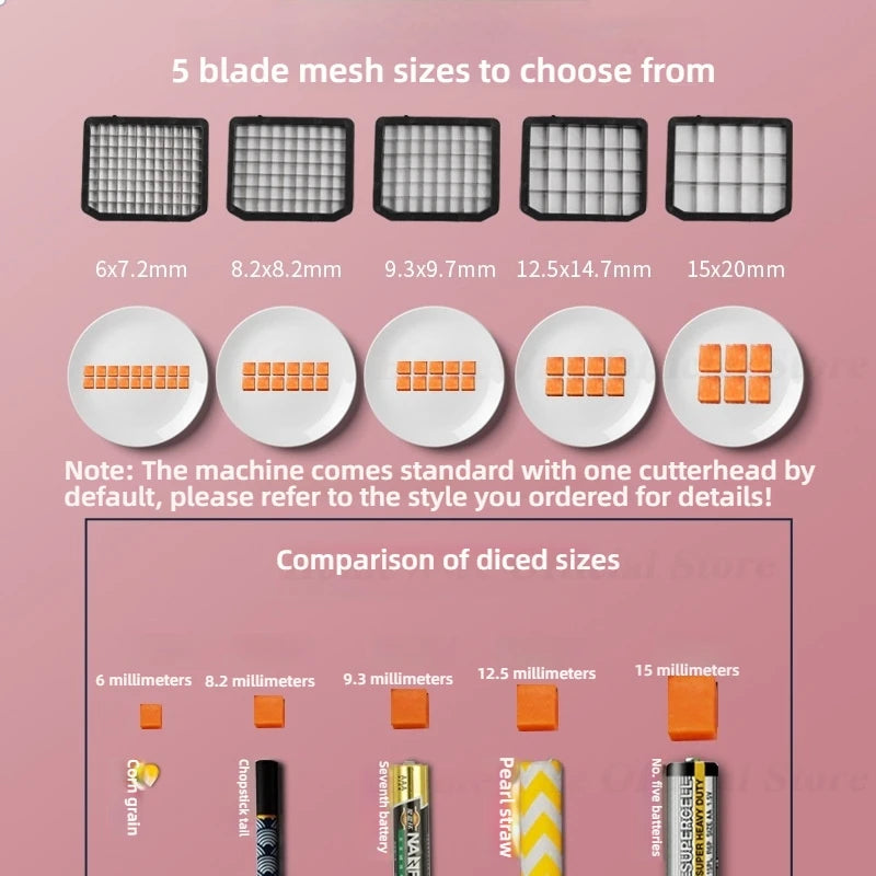 Electric Fruit and Vegetable Cube Cutter with 5 Blades