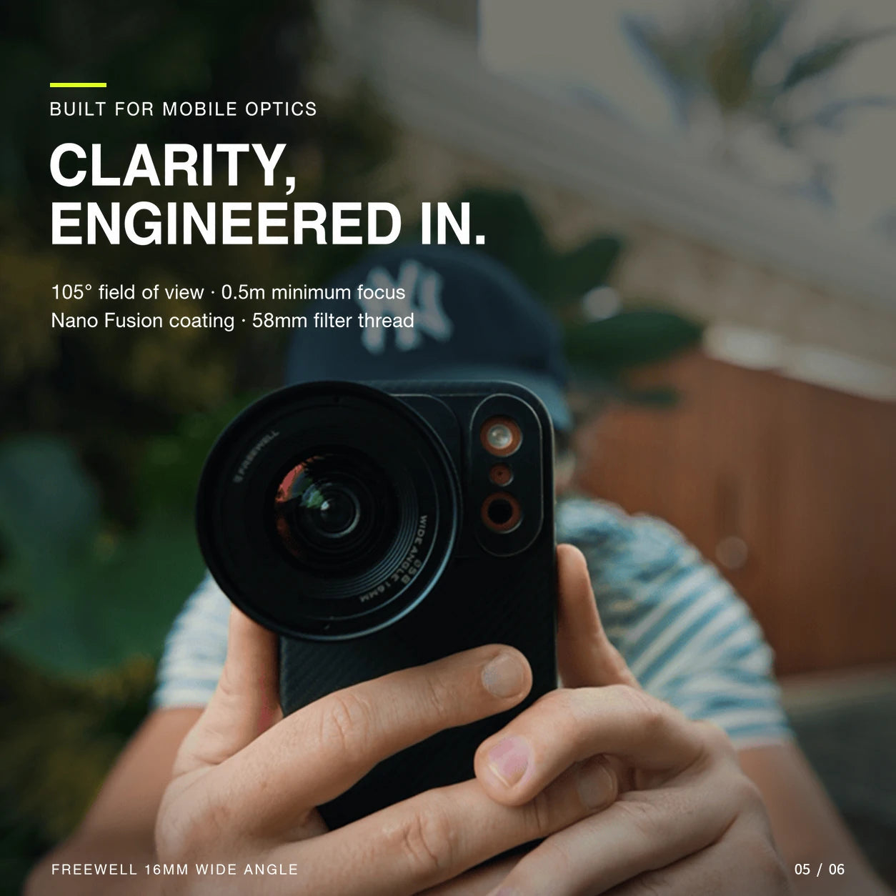 16mm Wide Angle Smartphone Lens 105 Degree FOV Expansion