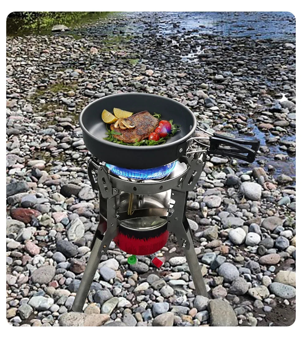 6800W Portable Gas Camping Stove for Outdoor Cooking