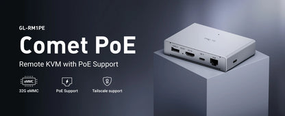 Portable PoE 4K Remote KVM with 32GB EMMC Storage