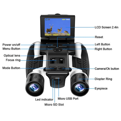 Portable Wildlife Binocular Camera 32G TF Included
