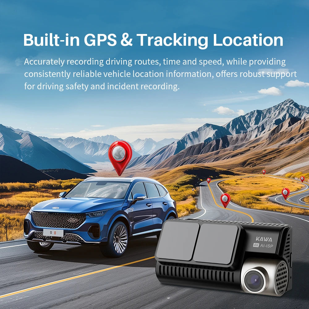 Front & Rear Car DVR with AI Color Night Vision