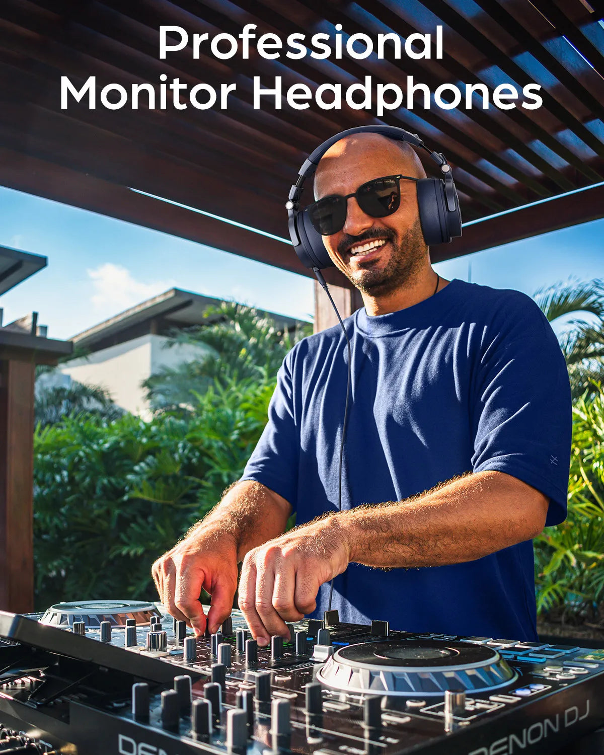 Hi-Res DJ Headphones Wired Over-Ear Blue Finish