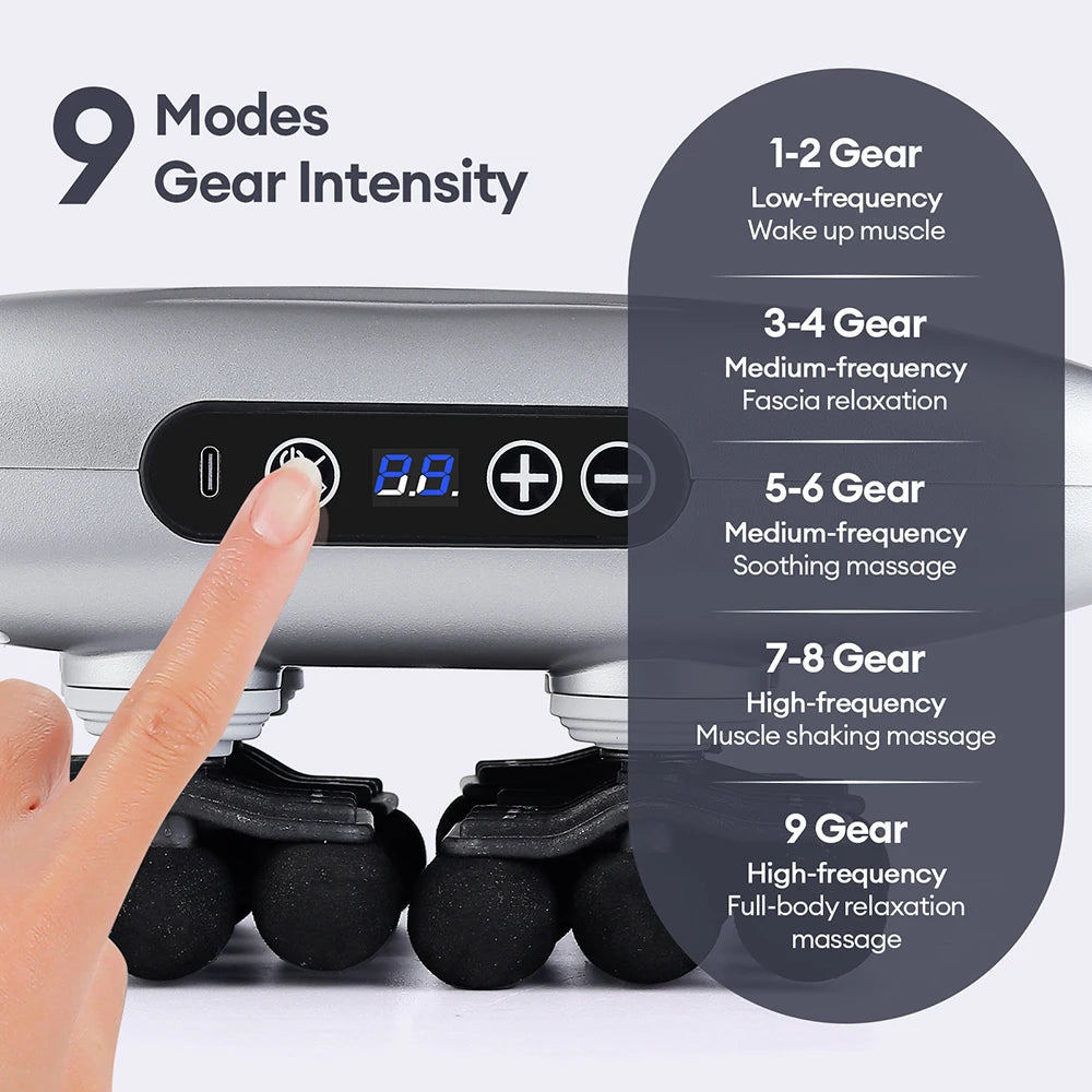 Silver 28 Head Deep Tissue Massage Gun for Full Body