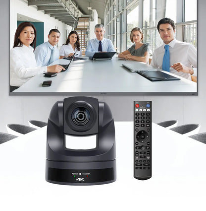 Black 4K PTZ Video Camera AI Tracking 30/60fps