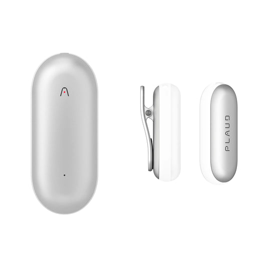 Portable Silver AI Notetaker with Instant Summarization