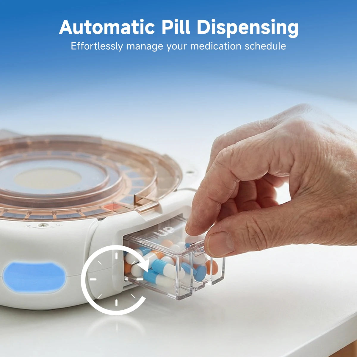 WiFi Automatic Pill Dispenser with 21 Compartments and Remote Setup