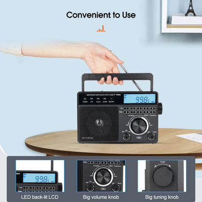 Portable Multiband Radio with AM FM SW and MP3 Speaker