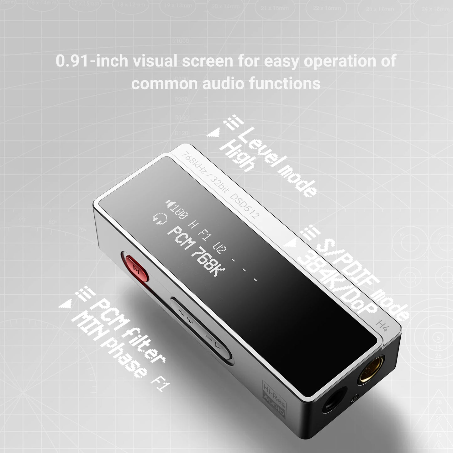 Portable HiFi USB DAC Headphone Amp OLED Balanced Output