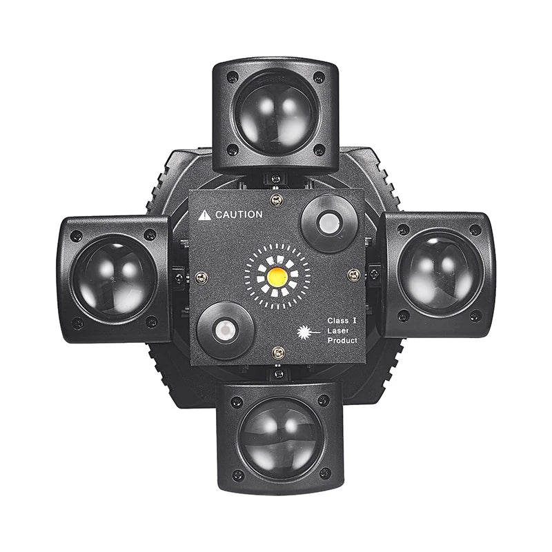 4-Arm LED Disco Light with Laser & Strobe Effects