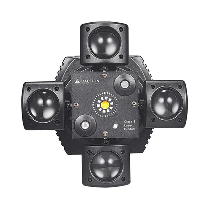 4-Arm LED Disco Light with Laser & Strobe Effects