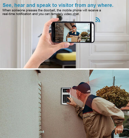 Smart WiFi Video Doorbell 1080p RFID Keypad 32GB