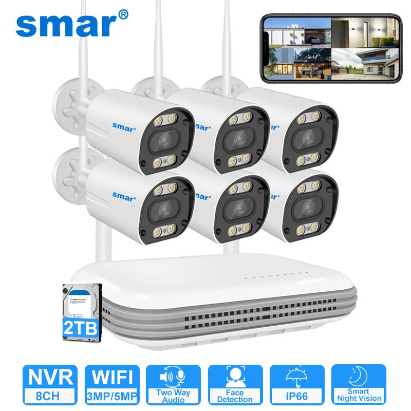 3MP WiFi CCTV Security Camera System with 8CH NVR