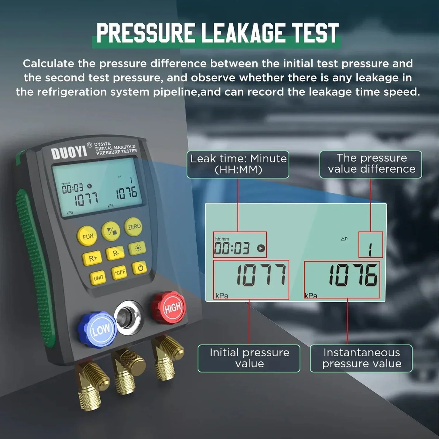 Digital HVAC Manifold Gauge Set with WiFi