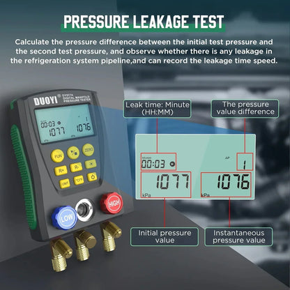 Multi-Function Digital HVAC Pressure Gauge with Temperature Sensor